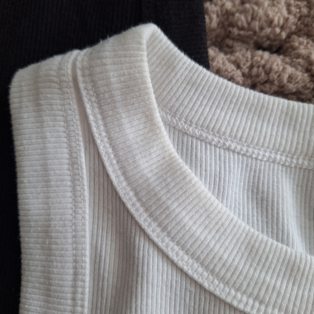 Old Navy - Snug Tank Top - Set Of Three, Black Gray And White (Lot Of 3) - Picture 3 of 4